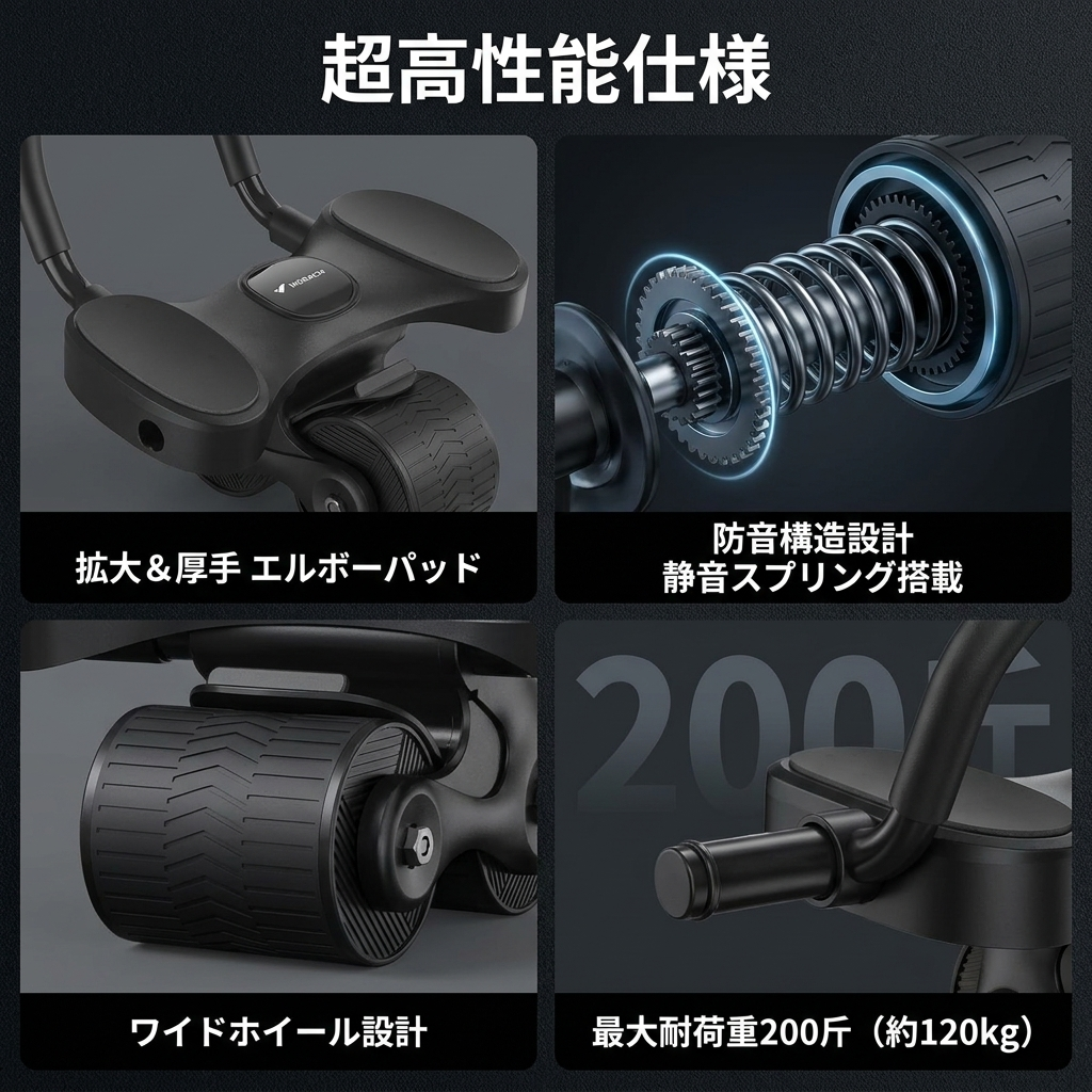 AxisCore™｜腕サポート付き2in1腹筋ローラー