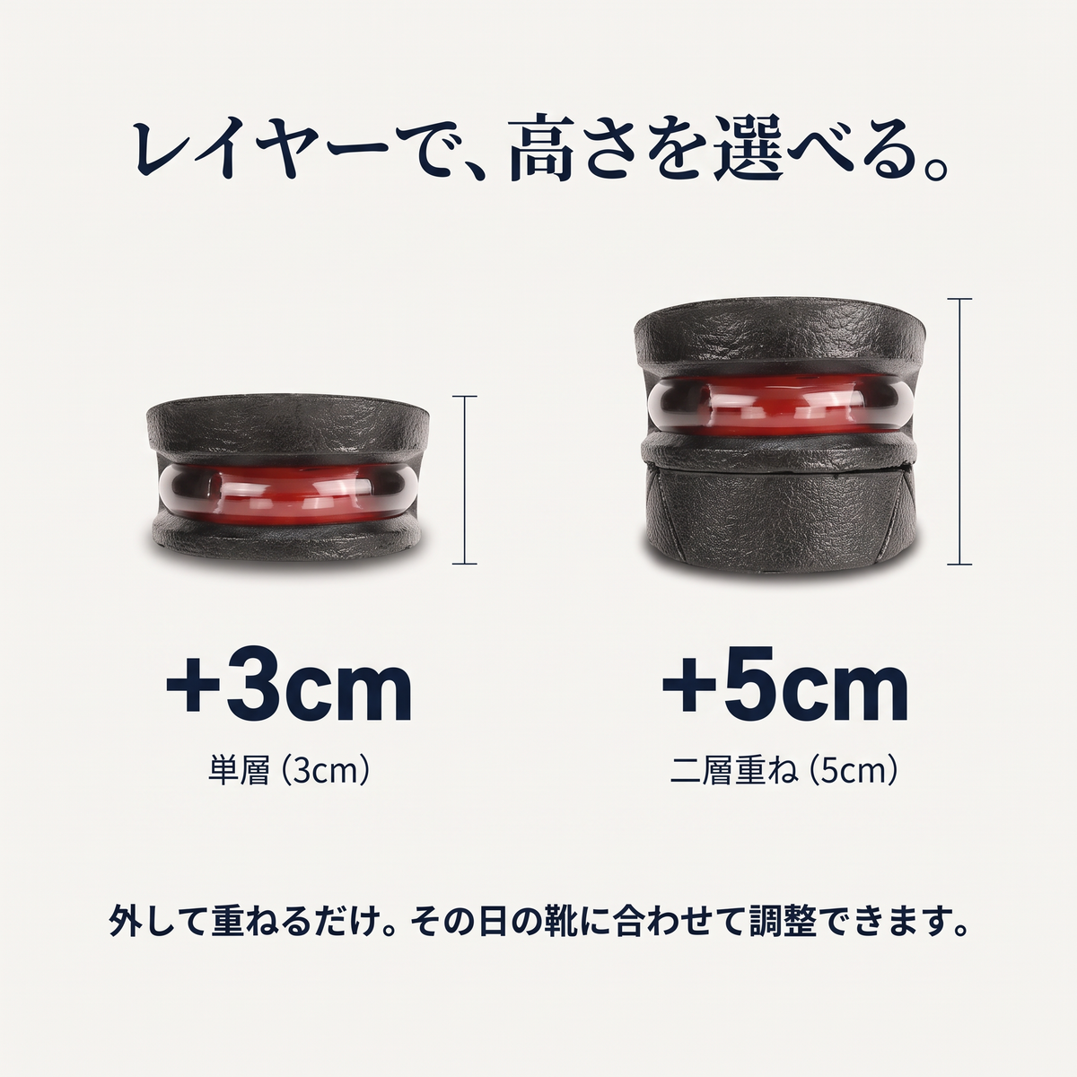 SAZUNA LIFT™｜シークレットインソール エアクッション（高さ調整式・+3cm／+5cm）