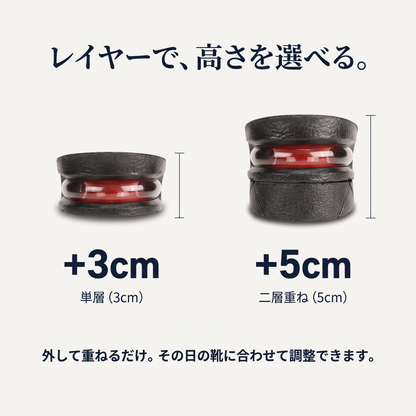 SAZUNA LIFT™｜シークレットインソール エアクッション（高さ調整式・+3cm／+5cm）